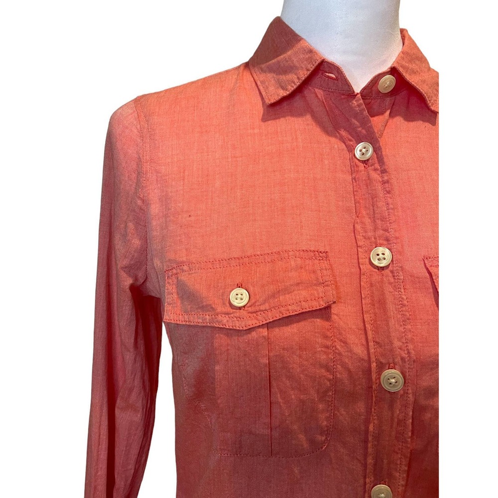 Womens J Crew The Perfect Shirt Pink XS Classic Preppy Button Down Long Sleeve - Picture 2 of 12
